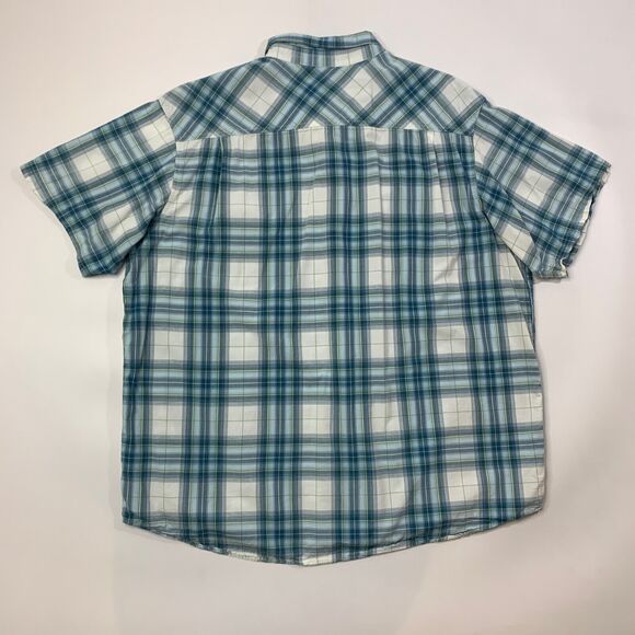 RedHead Shirt Mens 2XL Blue Green Button Down Plaid Modal Blend Short Sleeve - Picture 7 of 11